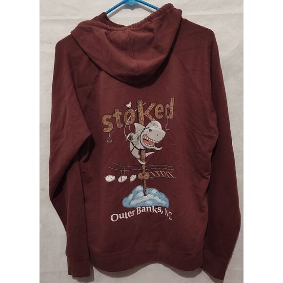 First Flight Adventure Park Nags Head NC Outer Banks Brown Hoodie Size Medium St - Picture 3 of 6
